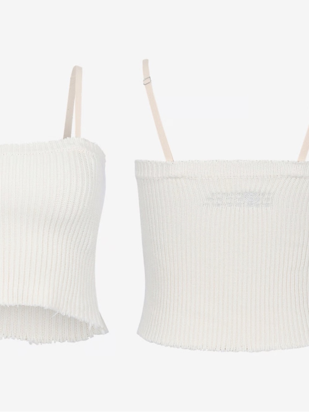 MM6 Maison Margiela | Frayed Crop Knit Tank Top